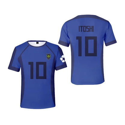 Blue Lock Anime Football Jersey T-Shirt – Isagi, Chigiri & Bachira Cosplay Tee