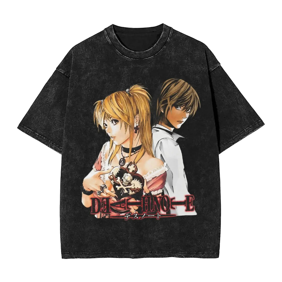 Death Note L Lawliet Vintage Washed T-Shirt – Oversized Manga Graphic Streetwear Tee