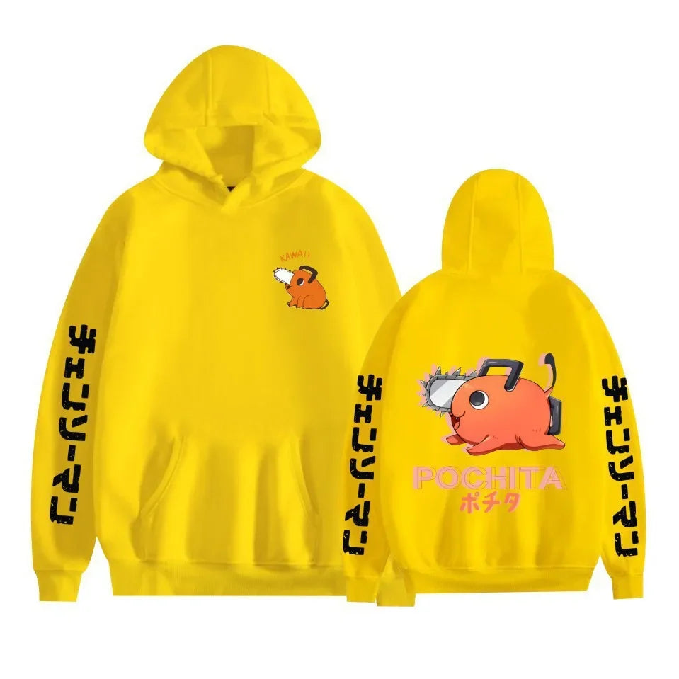 Chainsaw Man Pochita Hoodie – Unisex Harajuku Anime Streetwear Pullover