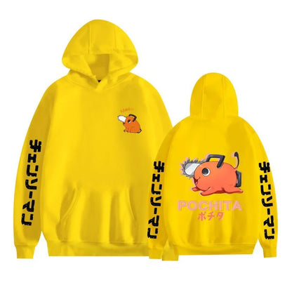 Chainsaw Man Pochita Hoodie – Unisex Harajuku Anime Streetwear Pullover