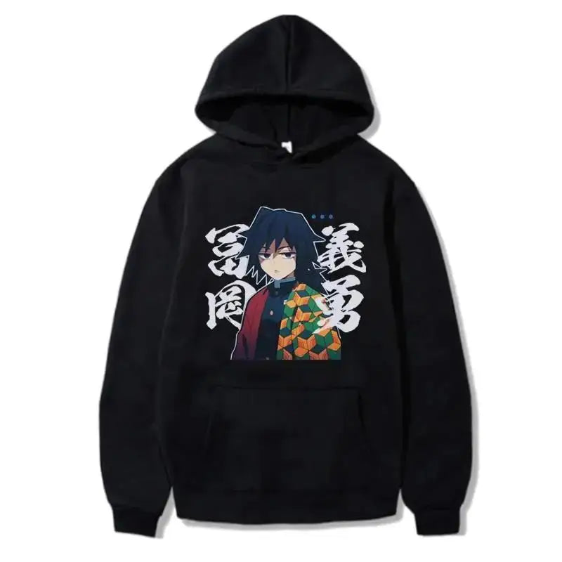 Demon Slayer Giyu Tomioka Anime Hoodie – Unisex Japanese Graphic Streetwear Sweatshirt