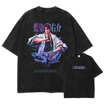 BLEACH Vintage Washed Oversized T-Shirt – Unisex Y2K Anime Streetwear Tee