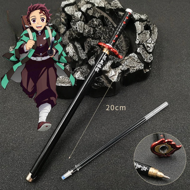 Demon Slayer Sword Gel Pen – 17 Anime Character Styles, 0.5mm Black Ink Cosplay Stationery