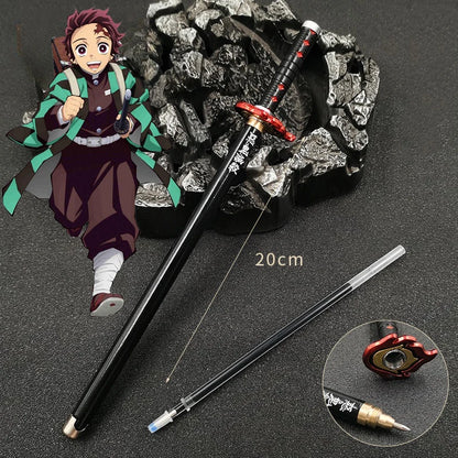 Demon Slayer Sword Gel Pen – 17 Anime Character Styles, 0.5mm Black Ink Cosplay Stationery