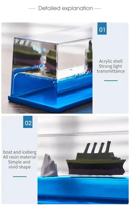 One Piece Going Merry Floating Barcos Thousand Sunny Ship in Fluid Liquid Barcos Floating Boat Desk Decor Living Room Decoration