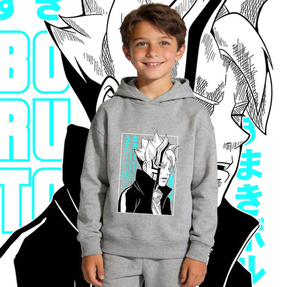 BORUTO Kids Fleece-Lined Hoodie – Warm Anime Pullover for Boys & Girls