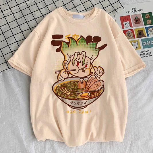 Dr. Stone Vintage Anime T-Shirt – Kawaii Pastel Streetwear Graphic Tee