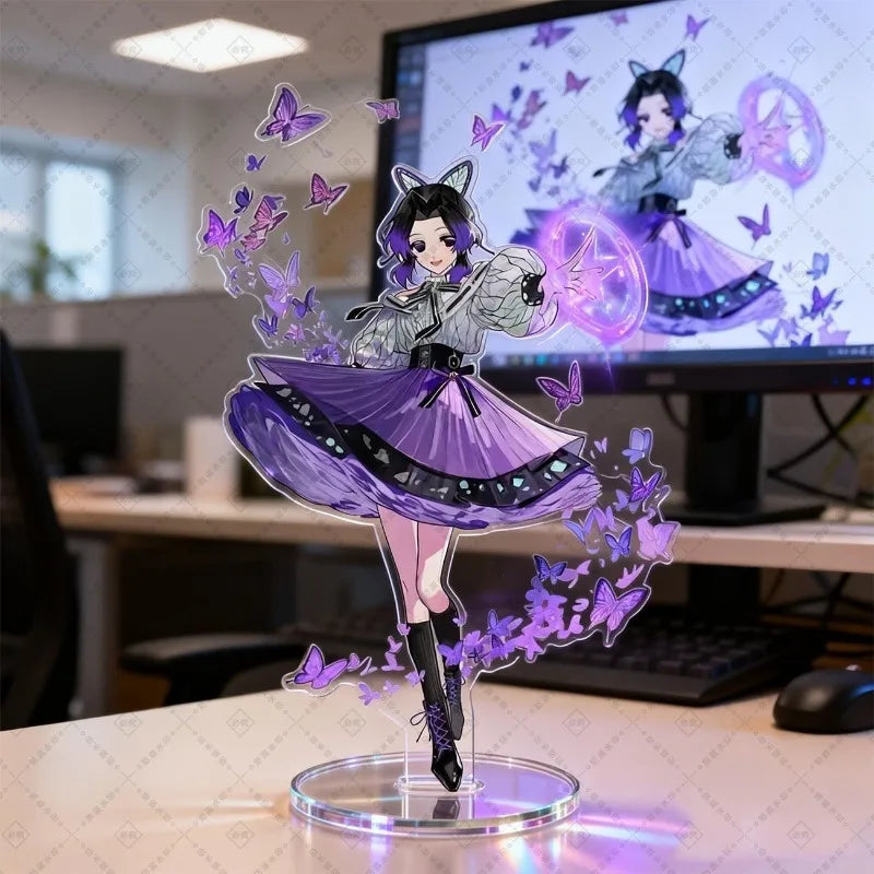 Demon Slayer Acrylic Stand Figure – Shinobu, Kanao & Kanae Anime Desktop Decor