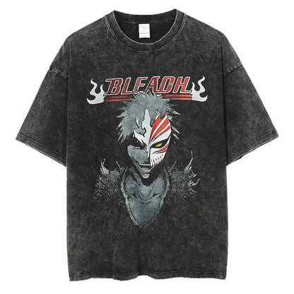 BLEACH Vintage Washed Oversized T-Shirt – Unisex Retro Anime Streetwear Tee