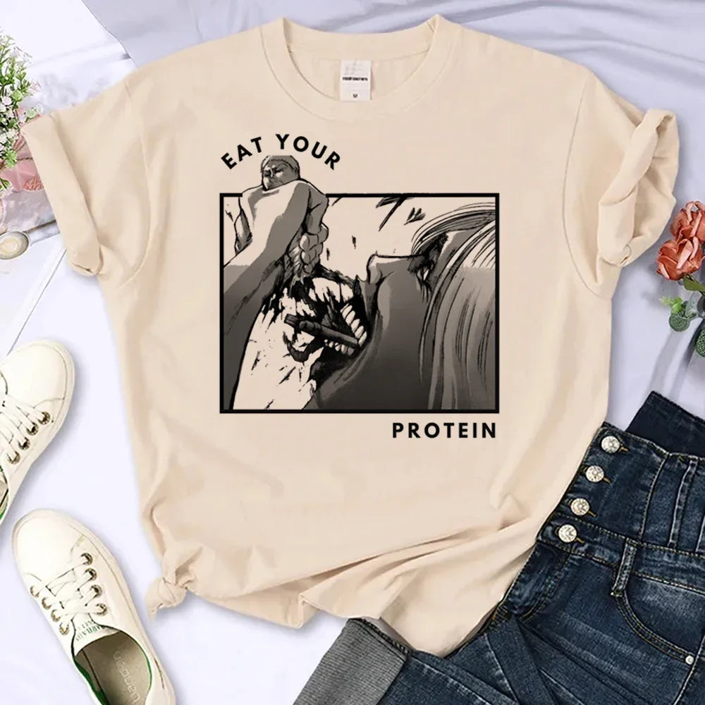 Attack on Titan Eren & Mikasa Graphic T-Shirt – Oversized Unisex Cotton Anime Streetwear Tee Collection
