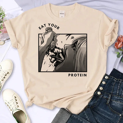 Attack on Titan Eren & Mikasa Graphic T-Shirt – Oversized Unisex Cotton Anime Streetwear Tee Collection