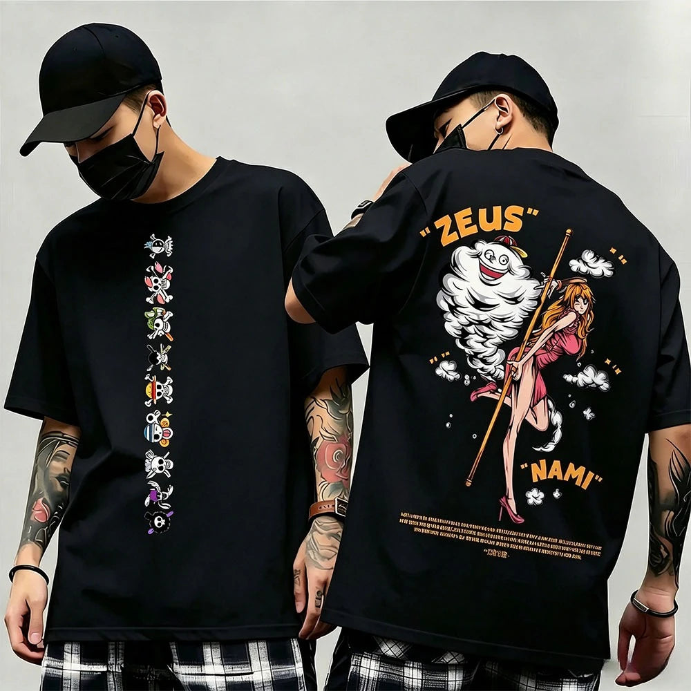 Summer New Arrival: One Piece Pattern T-shirt, unisex, anime print, casual short-sleeved, fashionable streetwear top, Y2K style.