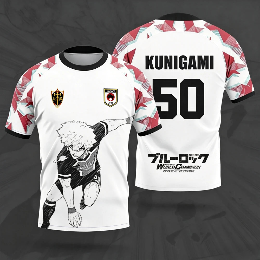Blue Lock Bastard München Football Jersey – Anime 3D Print Sports T-Shirt