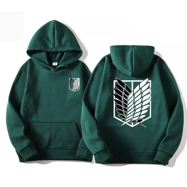 Attack on Titan Anime Hoodie – Unisex Cotton Blend Pullover Sweatshirt | Eren & Scout Regiment Streetwear