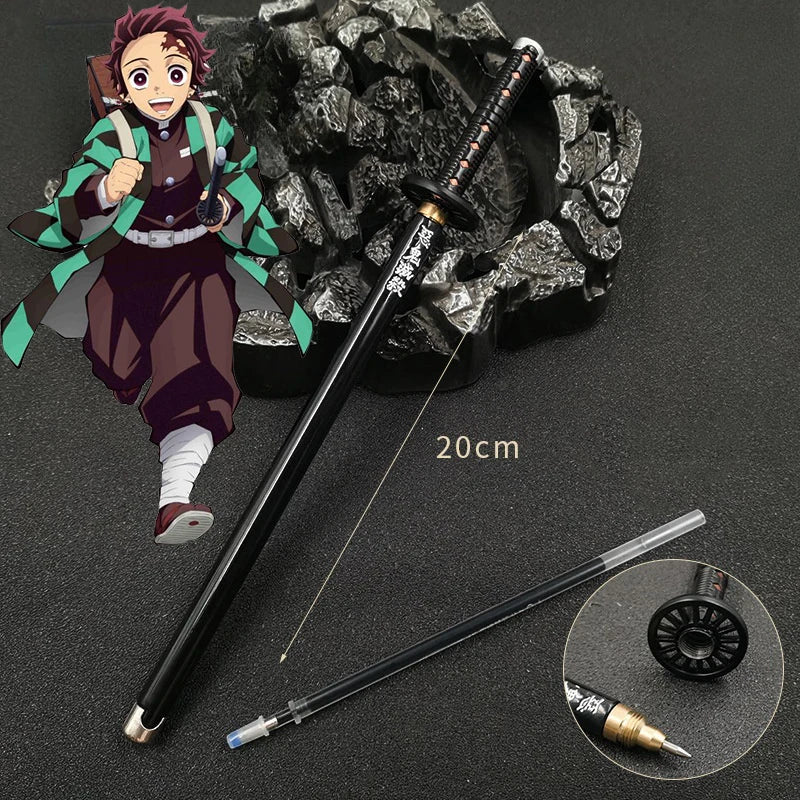 Demon Slayer Sword Gel Pen – 17 Anime Character Styles, 0.5mm Black Ink Cosplay Stationery