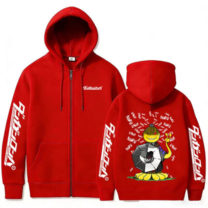 Assassination Classroom Korosensei Zip-Up Hoodie – Oversized Unisex Anime Jacket