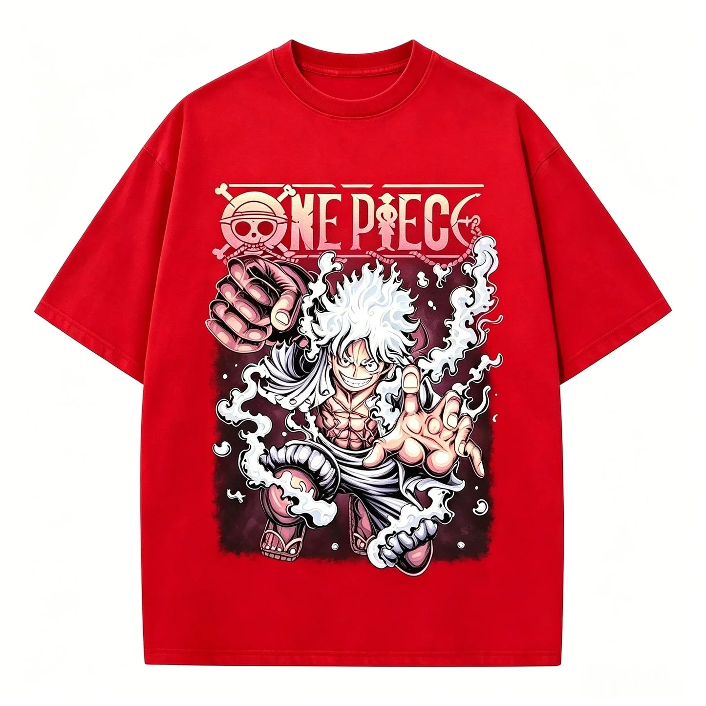 One Piece Gear 5 Luffy Sun God Nika Oversized Graphic Tee Unisex Cotton Anime Streetwear Summer Casual Top